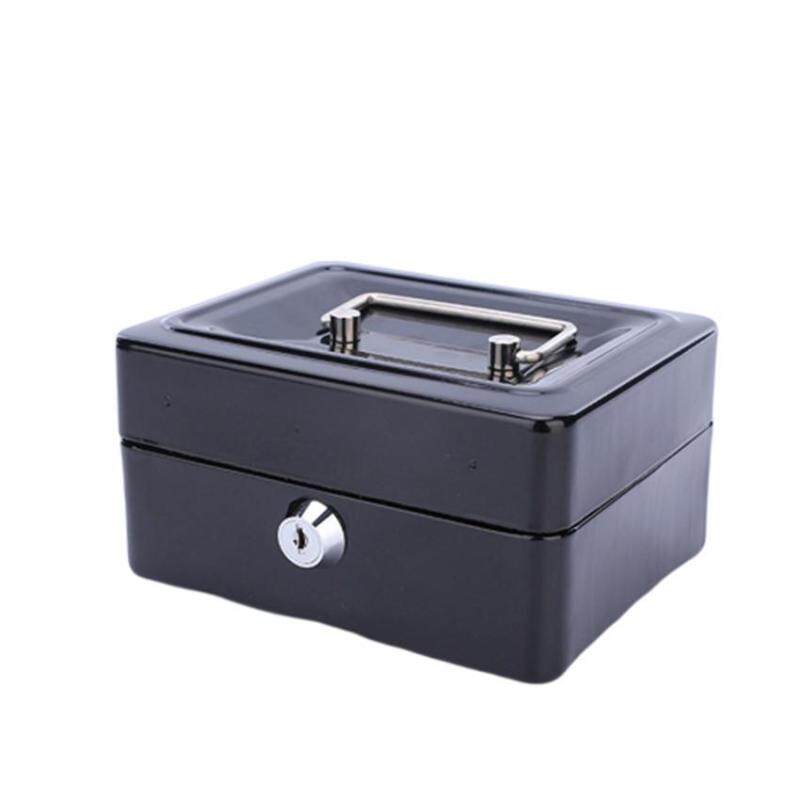 Practical Mini Petty Cash Money Box Stainless Steel Security Lock Lockable Safe Small Fit for House Decoration