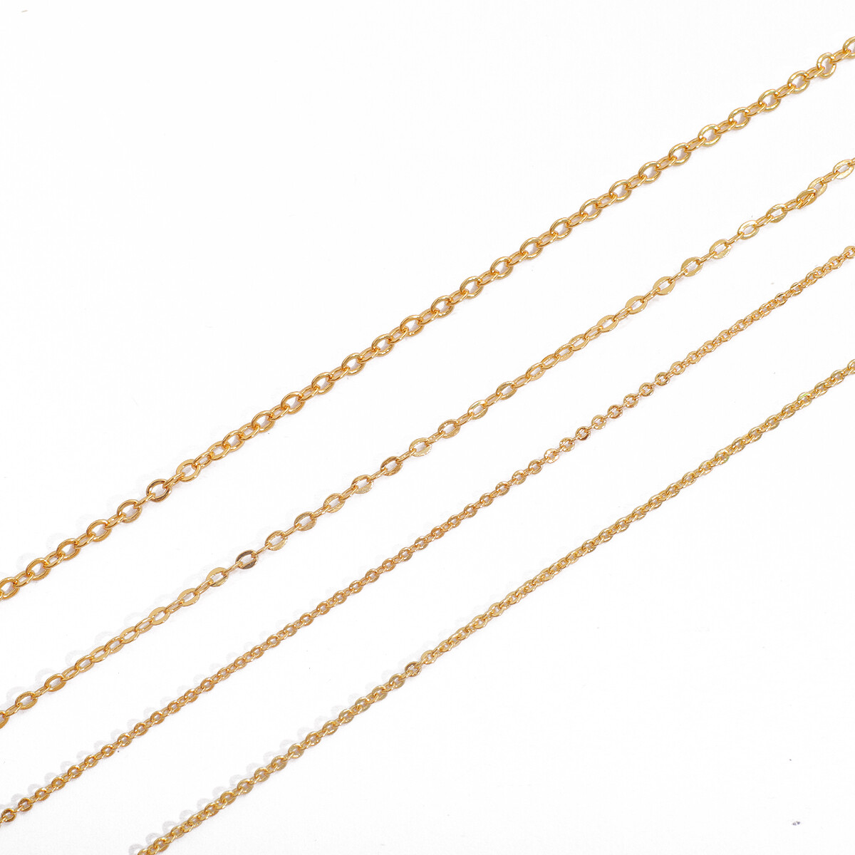 1 Mét/dây Xích Đồng Tròn Dẹt, Dây Xích Mạ Vàng 18K Cho Vòng Tay Làm Vòng Cổ Tự Làm Đồ Trang Sức Thủ Công