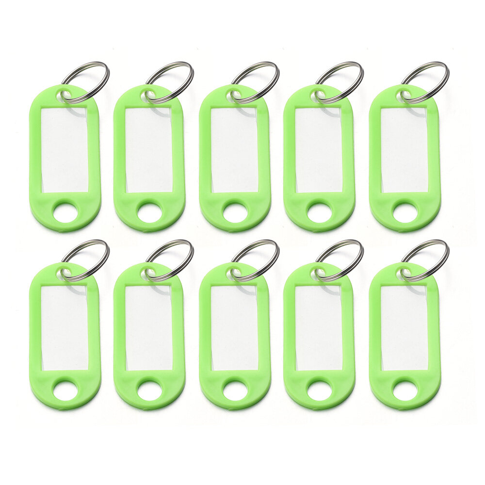 10pcs Universal Plastic Luggage Identifier Label Keychain DIY Baggage Name Card Tag with Split Key Ring Number Classification Card Keychains