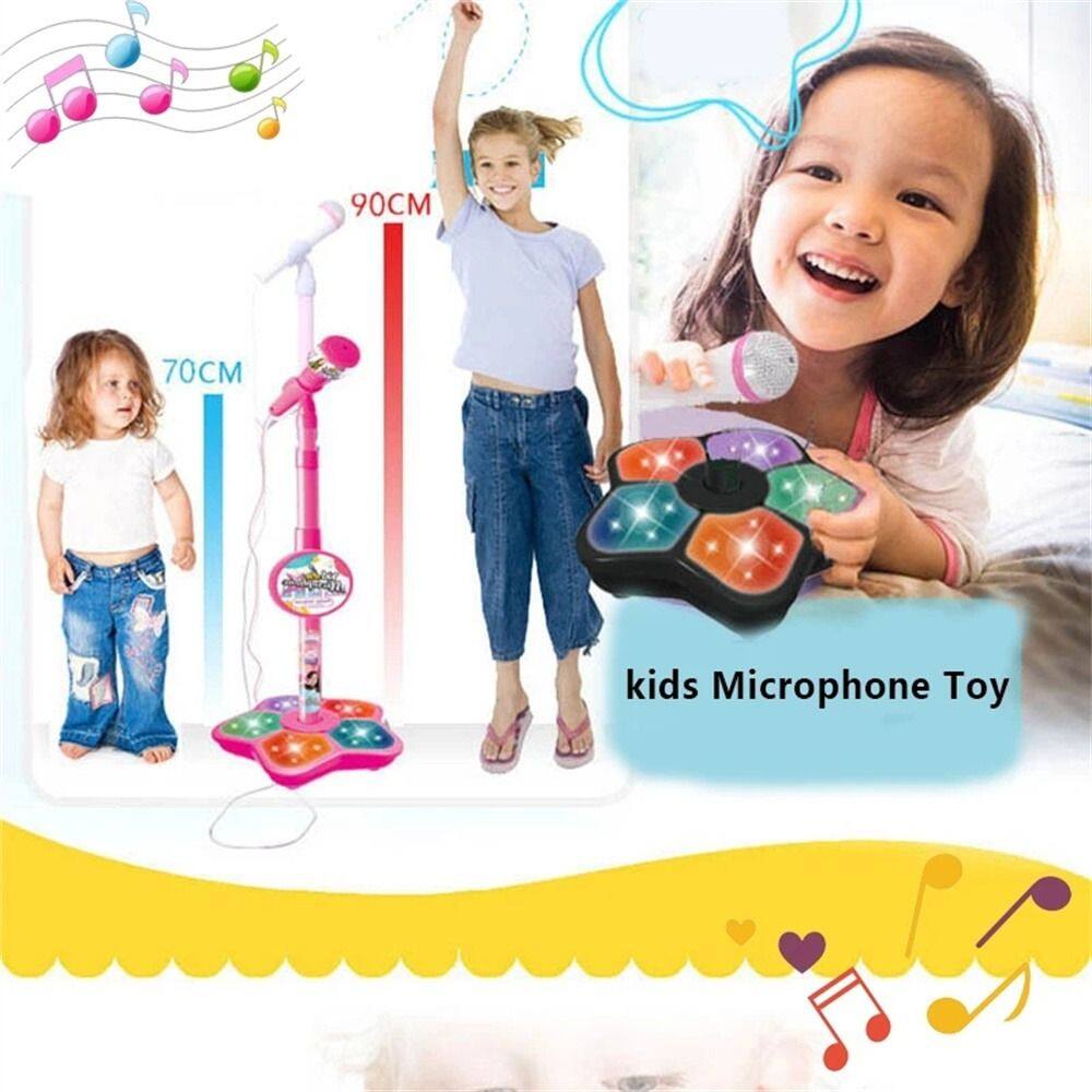 Banzu Microphone Đồ chơi đèn LED có thể điều chỉnh giáo dục não-đào tạo với đứng hát microphone nhạc cụ đồ chơi trẻ em Microphone hát bài hát đồ chơi