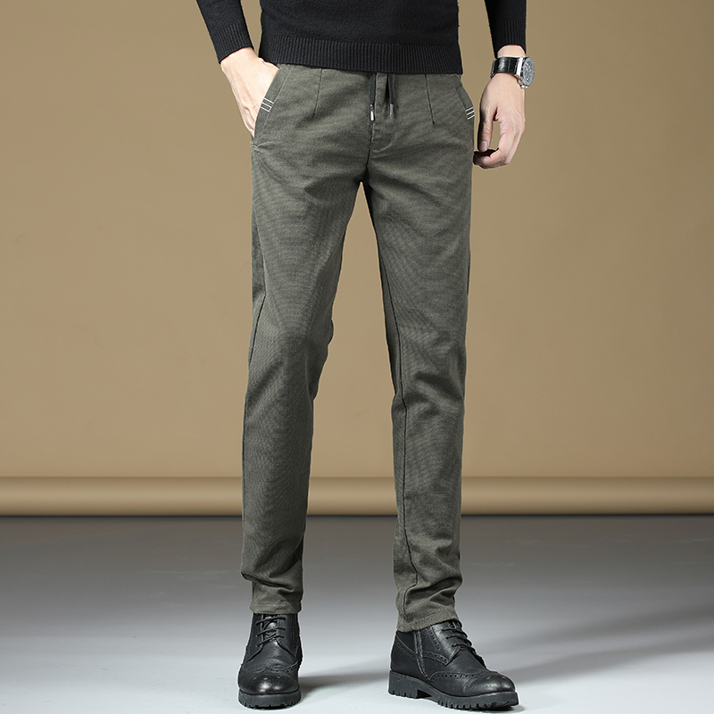 Slacks casual pants men slim skinny 