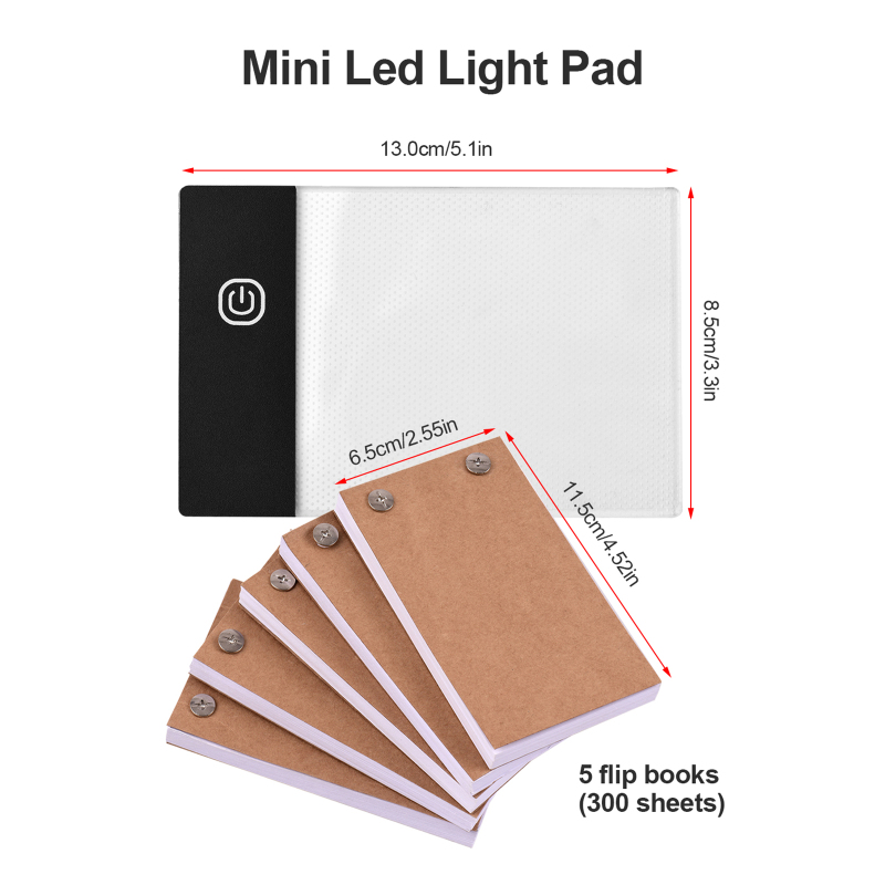 Kit Flip Book Con Tavolo LED – Set Completo Con Luce Regolabile, Album E Accessori Per Disegno E Animazione