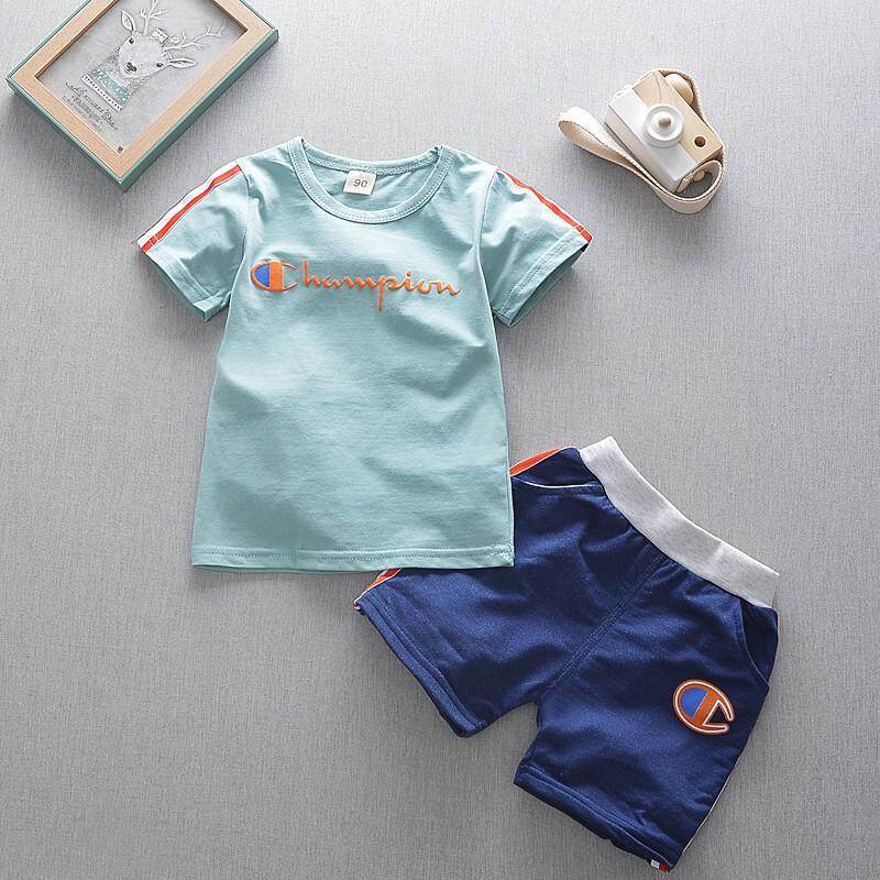 Baby Kids Boys Casual Clothing Sets Cotton Cartoon Short Sleeve T-shirt Tops + Shorts Pants Summer Clothes
