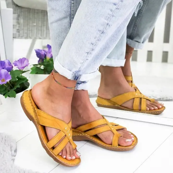 flat slip on sandals