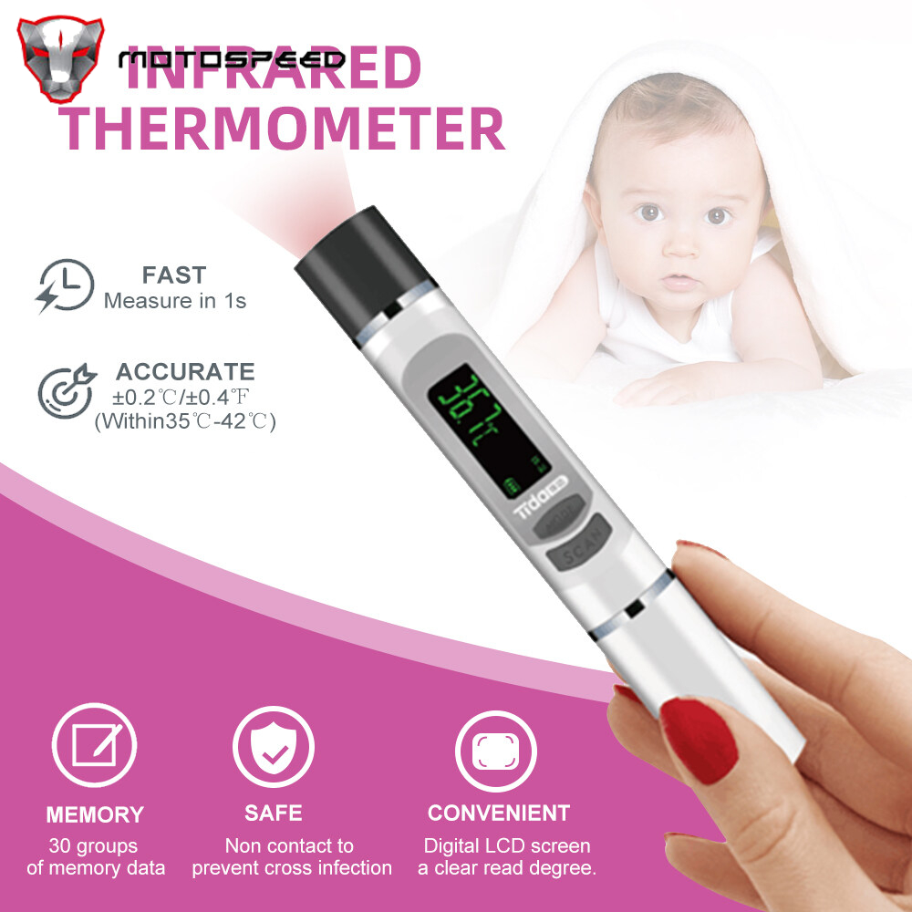 Mini Portable Non-Contact Infrared Ther-mometer 1S Quick Measurement Body / Room / Objects' Surface 3 Temperature Modes Home/Office/Traval Use for Baby Adult ( Deliver without Battery)