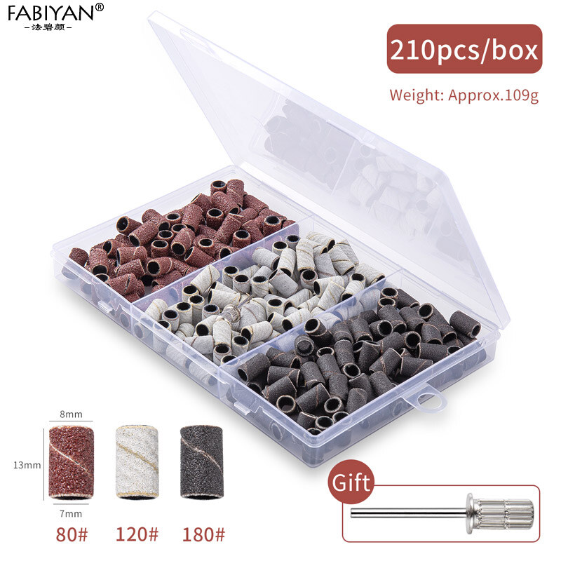 Nail Sanding Band Grinding Ring Set Sanding Cap Bands For Electric Manicure Machine 180/120/80 Grit Nail Drill Grinding Bit Files Pedicure Tool Set