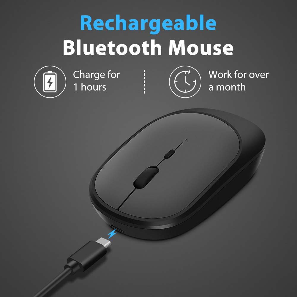 BOKEWU Chuột Không Dây Chuột Im Lặng Bluetooth Chuột Máy Tính USB Chuột Quang 2400 DPI Chuột Công Thái Học Cho Máy Tính Xách Tay Máy Vi Tính