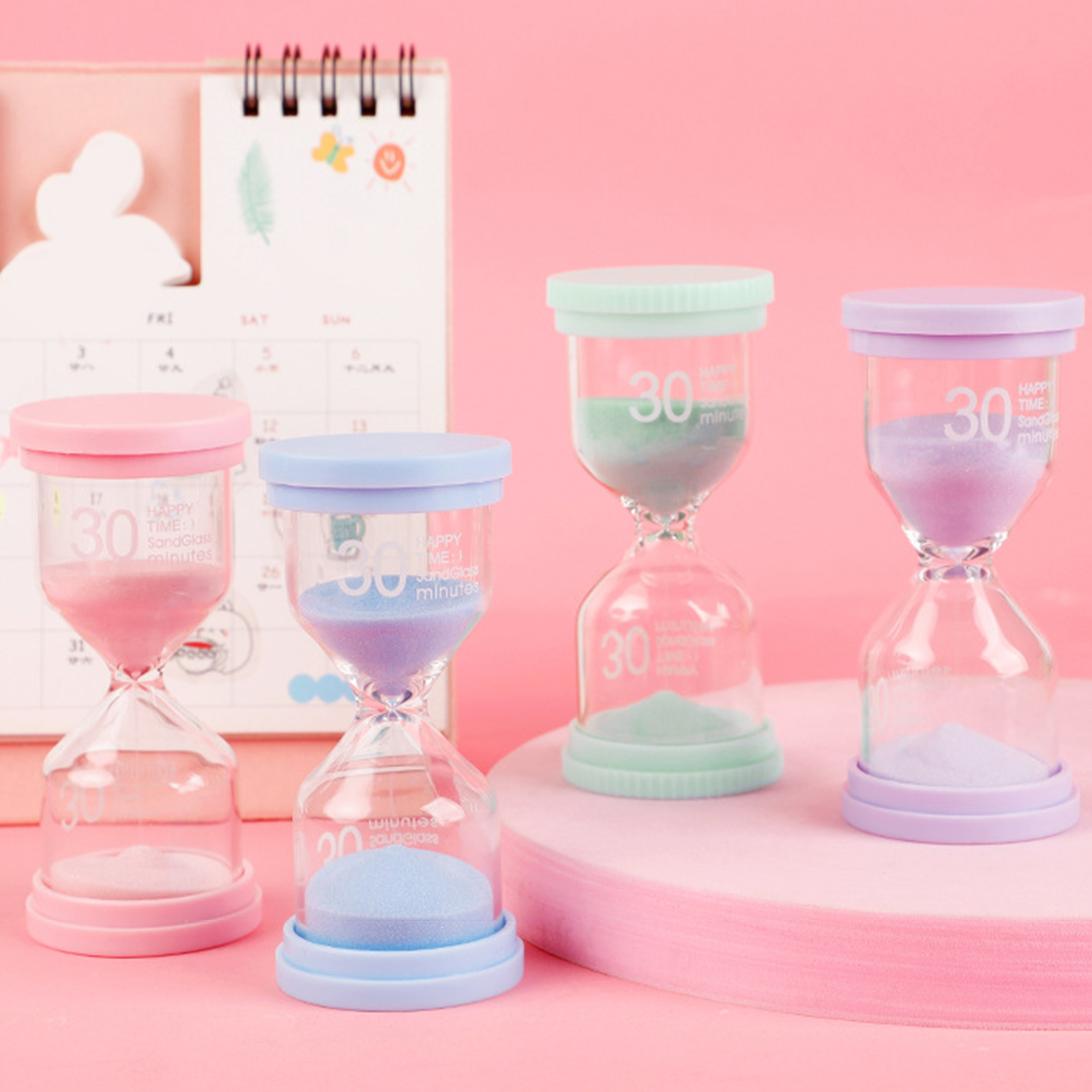 Hourglass Timer Attractive Eco-friendly Glass 3/15/30 Minutes Sand Timer for Desktop