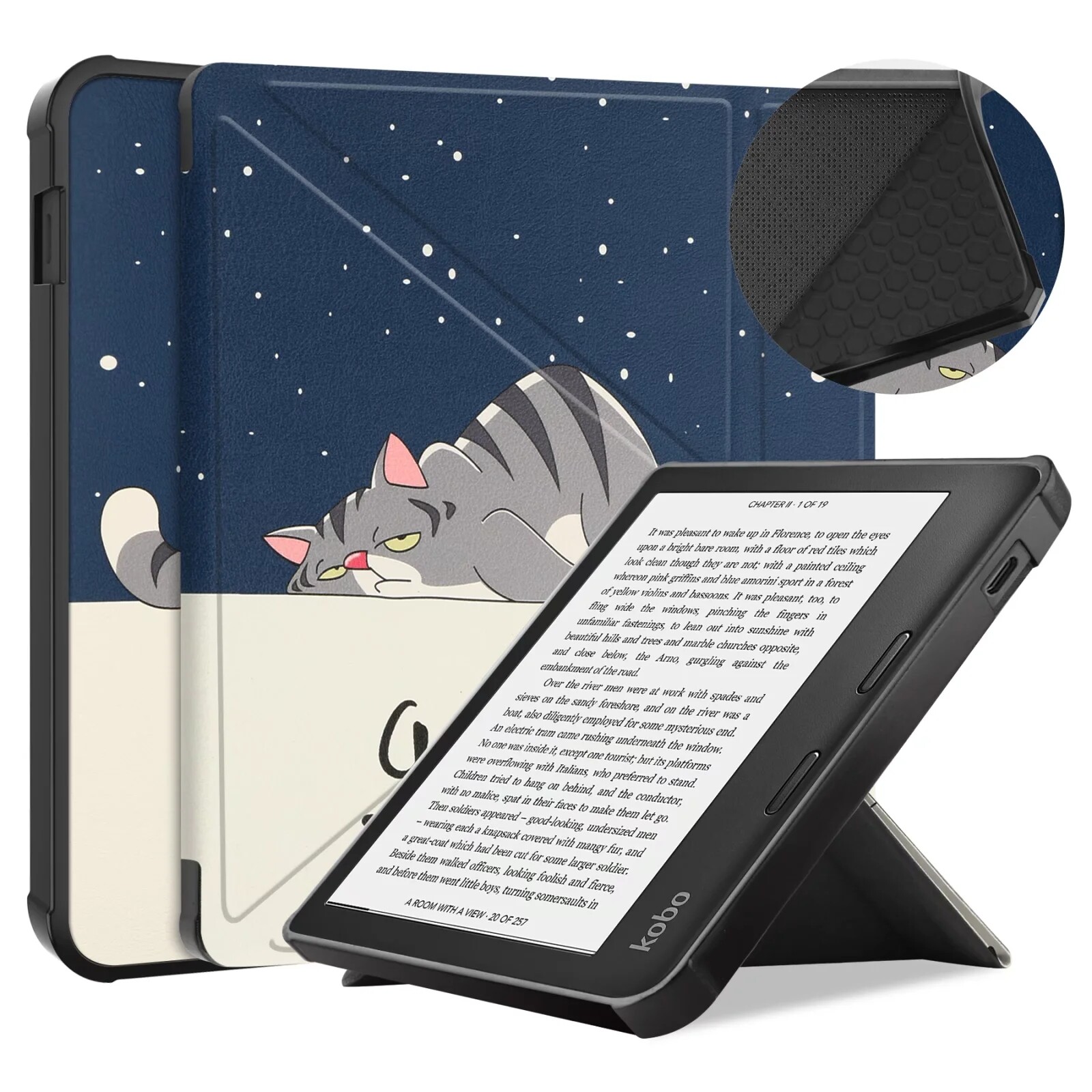 For Kobo Libra 2 E-Book Ereader transform stand Case TPU Soft Shell Stand Function Libra2 7 inch cover