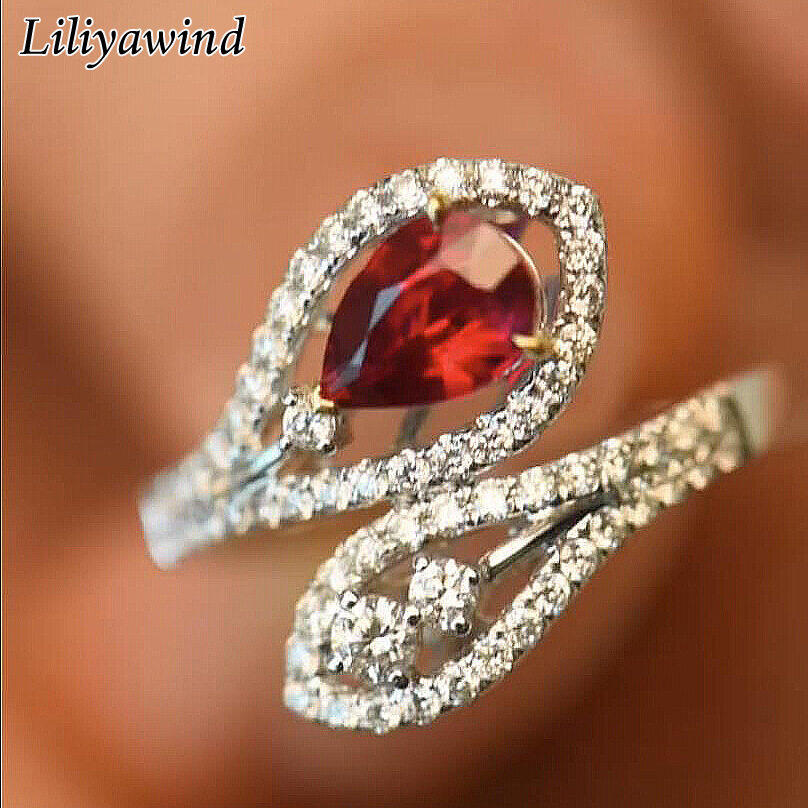 Liliyawind Ins Style Gold-plated  Punk Snake-shaped Diamond Open Ring for Women A1R