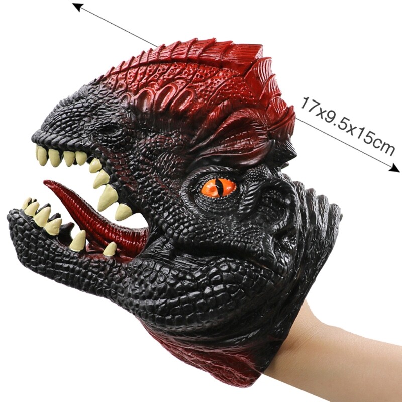 Realistic Dinosaur Hand Puppets Triceratops Puppet Toys for Kids Boys Girls Adult Party Favor Gift Imaginative Play