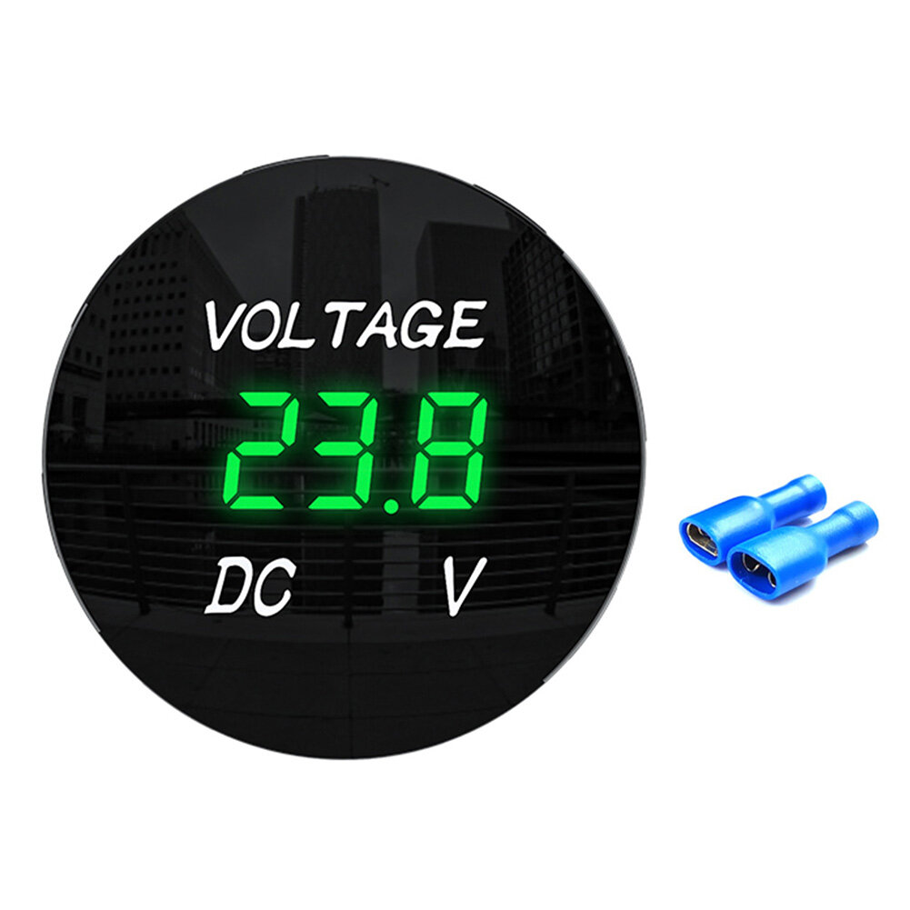 D3 Vôn Kế Bảng Điều Khiển Kỹ Thuật Số Xe Máy 12-24V Đồng Hồ Đo Điện Áp Màn Hình LED