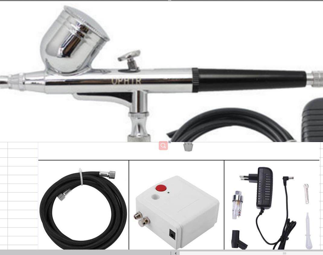 Tác Động kép Bộ Phun Trắng Bơm Xịt Air Brush Bộ Dụng Cụ JP-130