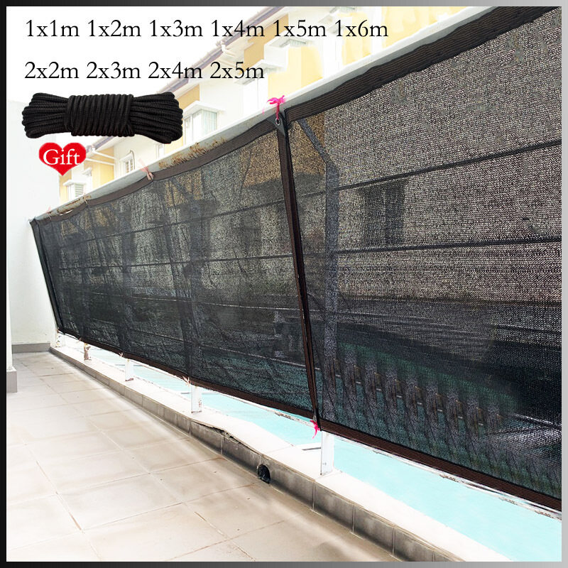 Black Balcony Sun Shading Net Outdoor Sunshade Net Garden Shelter Canopy Succulent Plant Gazebo Shade Netting Cloth