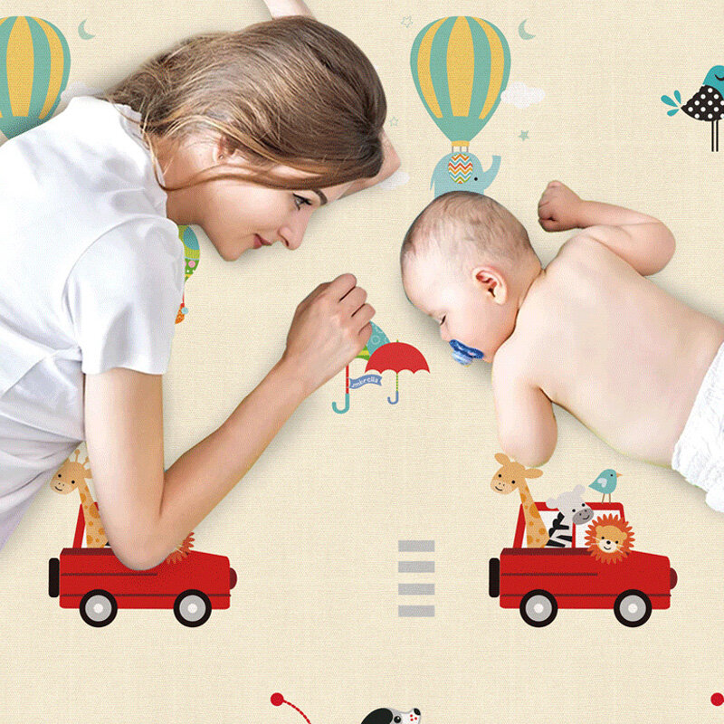 JJT Foldable crawling mat, crawling mat, 2-sided printed pattern, premium crawling mat, foldable crawling mat, 2cm thick, patterned on 2 sides, easy to fold, crawling mat, baby crawling mat, crawling mat, mat, pad Foldable, safe to crawl