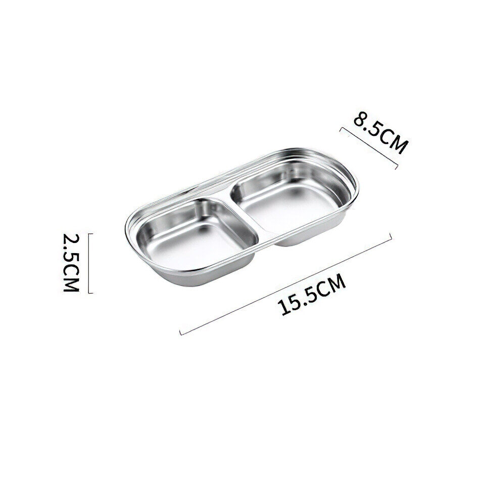 Stainless Steel Sauce Dish Appetizer Serving Tray Spice Plates Kitchen Supplies Plates Hot Pot BBQ Seasoning Dish Dipping Bowl
