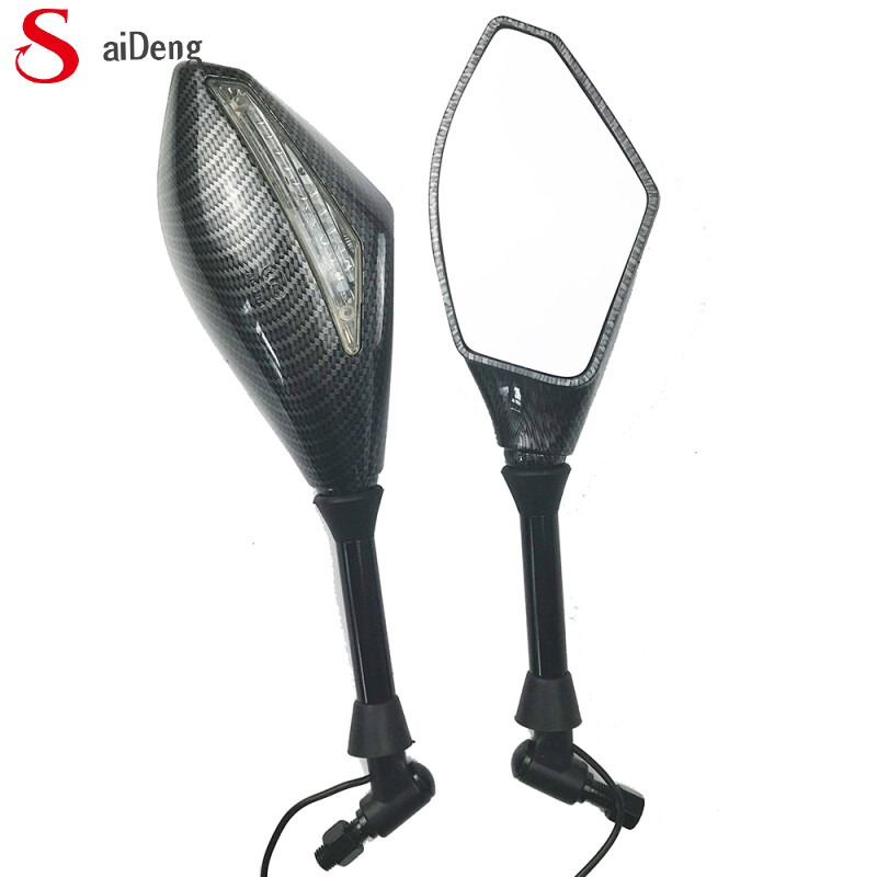 Motorcycle LED Turn Lights Side Mirrors Turn Signal Indicator Rearview Mirror