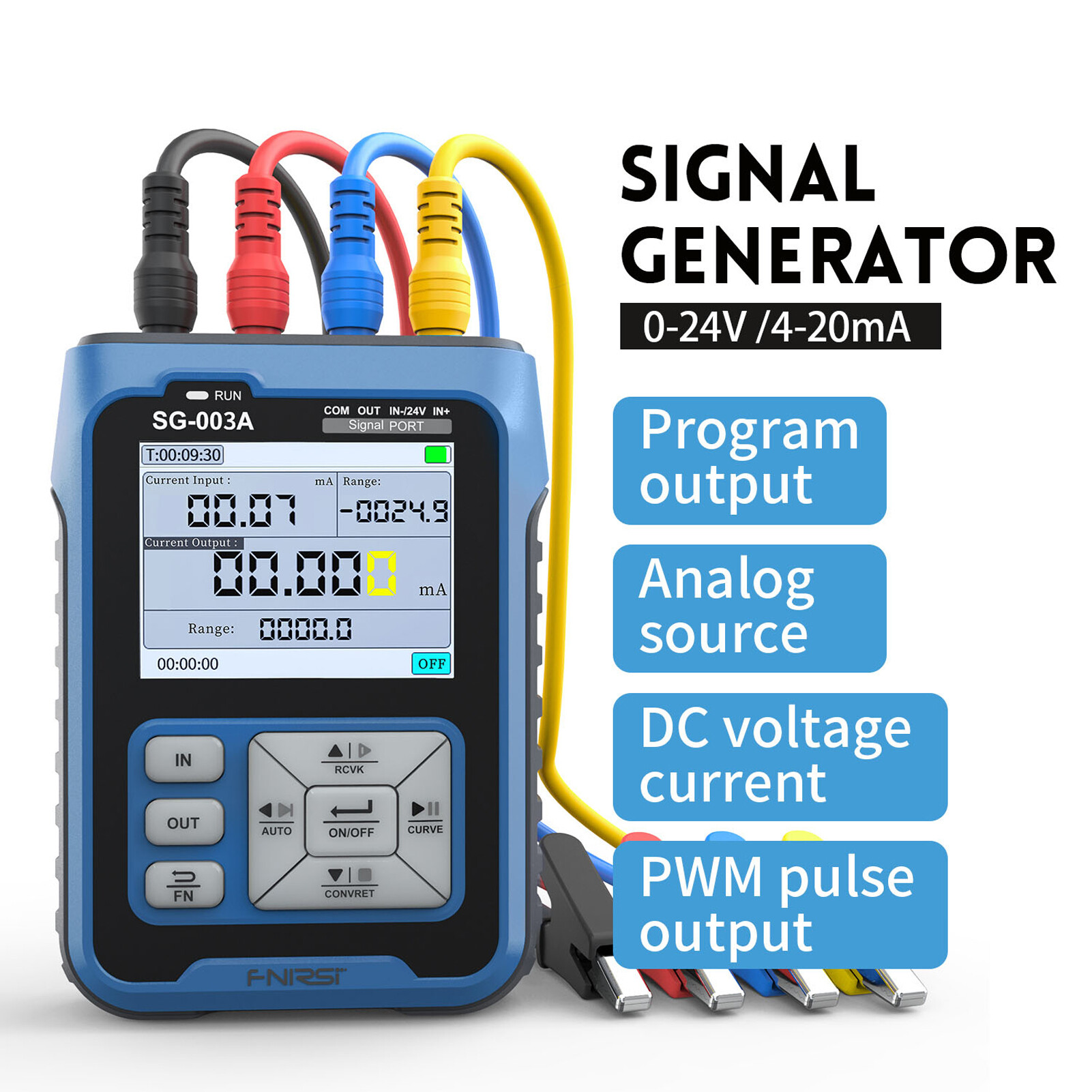 Meterk FNIRSI Portable Handheld 0-10V 4-20mAh Adjustable Current Voltage Simulator Signals Generator Sources Calibrator Transmitters with 2.4 Inch LCD Display Screen