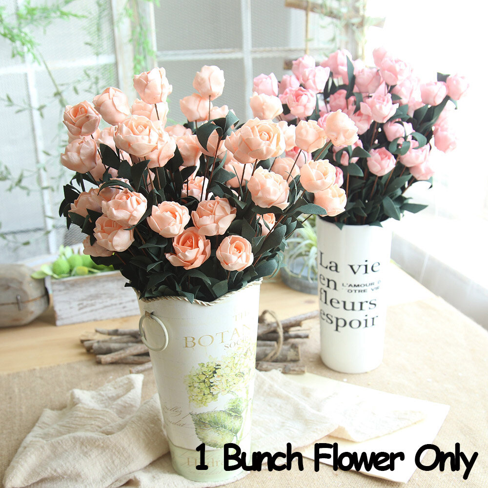 1 Bunch Artificial Rose Wedding Floral Arrangement Home Decor Party Artificial Rose Hand-Holding PE Flower Simulation Plant