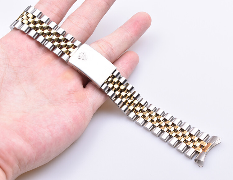 Substitute Rolex Five Beads Log Steel Band Watch Chain Elbow Strap Stainless Steel Men's 20mm Women's 13mm