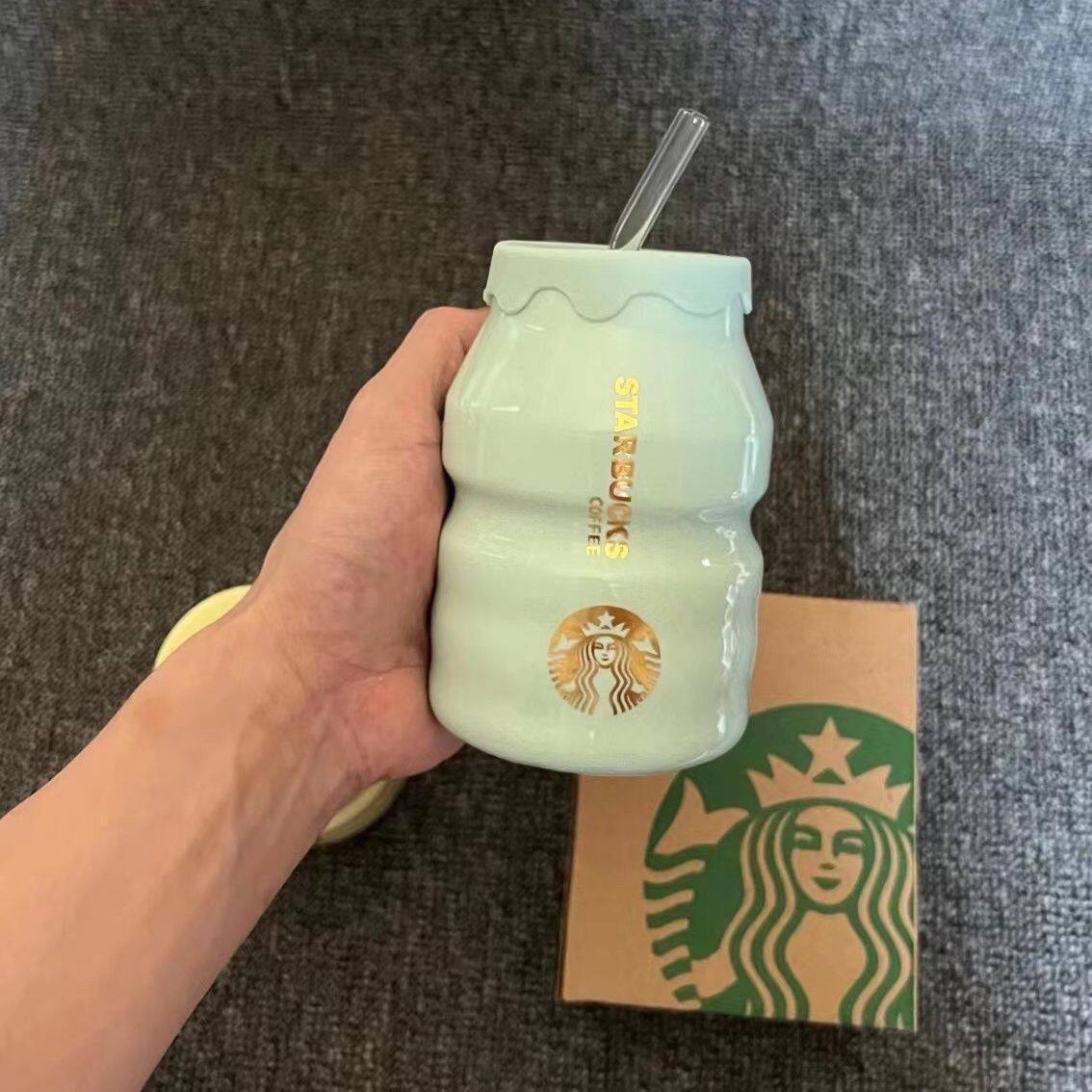 Startbuck Official Store Starbuck Mug Starbuck Good-looking Mug Straw Ceramic Cup Male and Female Student Milk Coffee Cup