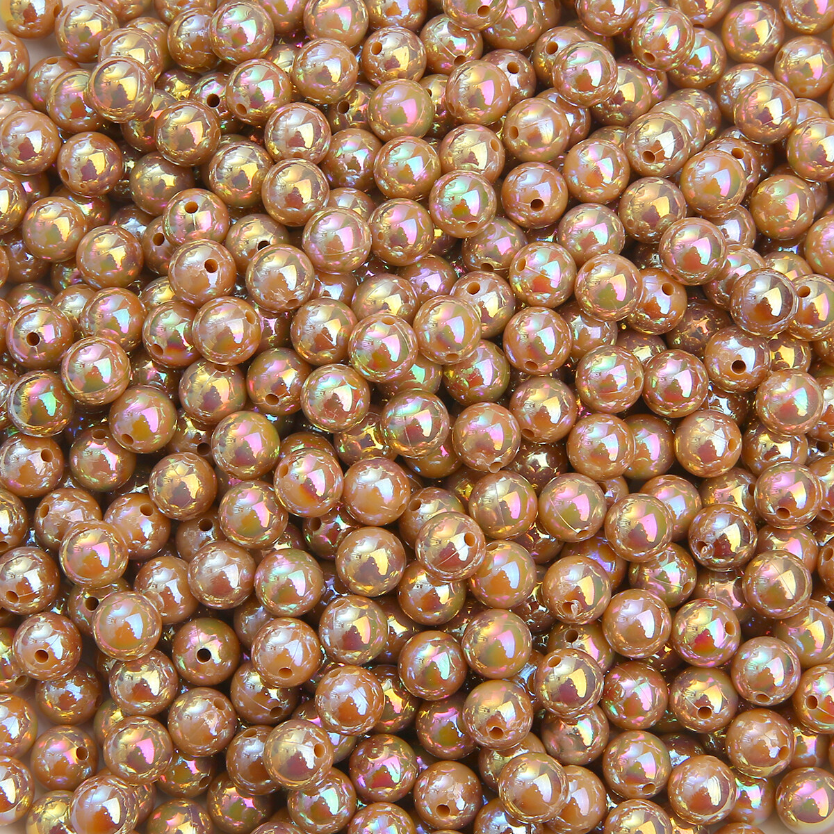 30-100pcs/Bag 6/8/10mm Plastic Plated AB Color Beads Beautiful Shiny ABS Loose Spacer Beads for Necklace Bracelet Earring Making DIY Jewelry Beads Findings Accessories