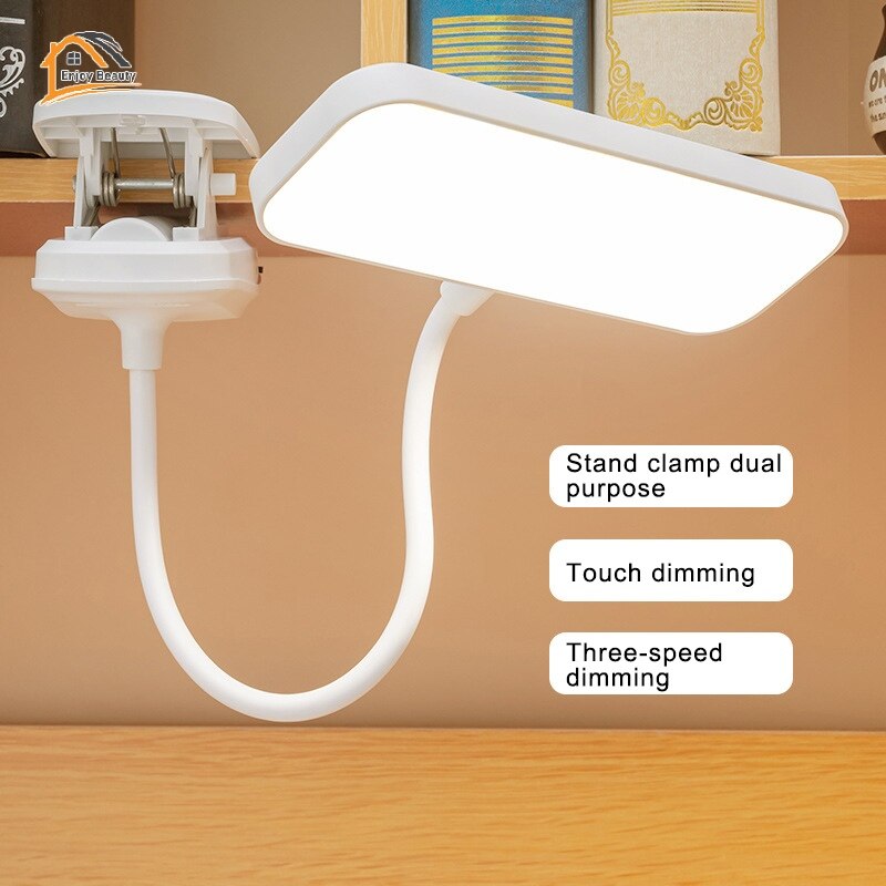 LED table lamp reading lamp desk light LED clip-on study table lamp for eye study, plug-in rechargeable lamp reading desk lamp for student dormitory.