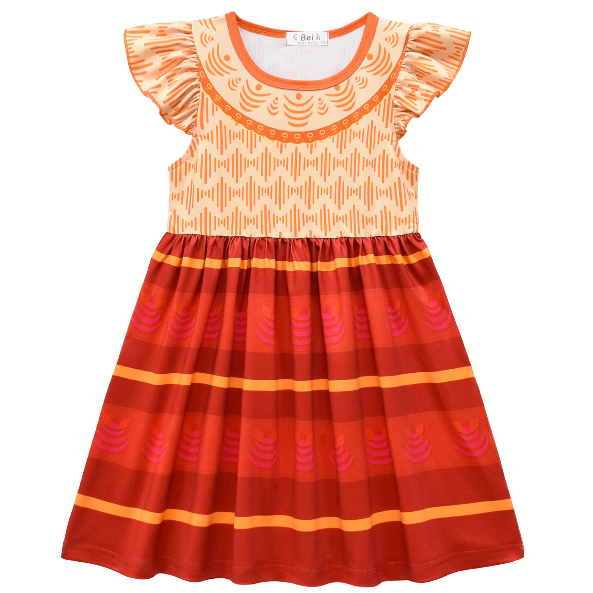 Encanto Girls Tent Dress Flutter Sleeve Cartoon Dress Fashionable Children's Dress Milk Silk Summer Cute Princess Dress 2246