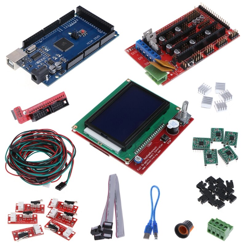 Bộ Máy In 3D CNC Bộ Điều Khiển Mega 2560 R3 + Ramp 1.4 + LCD 12864 + 5 A4988 Bước Điều Khiển