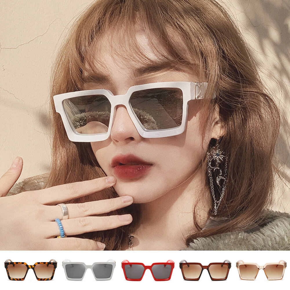 LM Fashion Retro Large Square Sunglasses Women Versatile Wide-brimmed Big Frame Sunglass