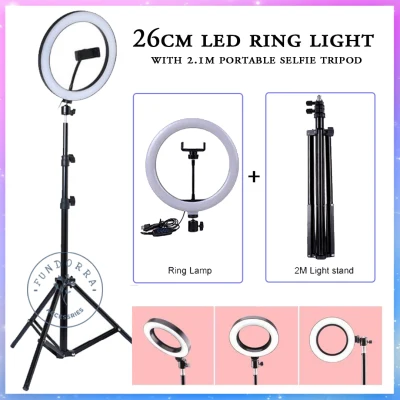 26CM 30CM LED Ring Light With 210cm Tripod Stand suitable FB Tiktok Live Streaming Photography Video