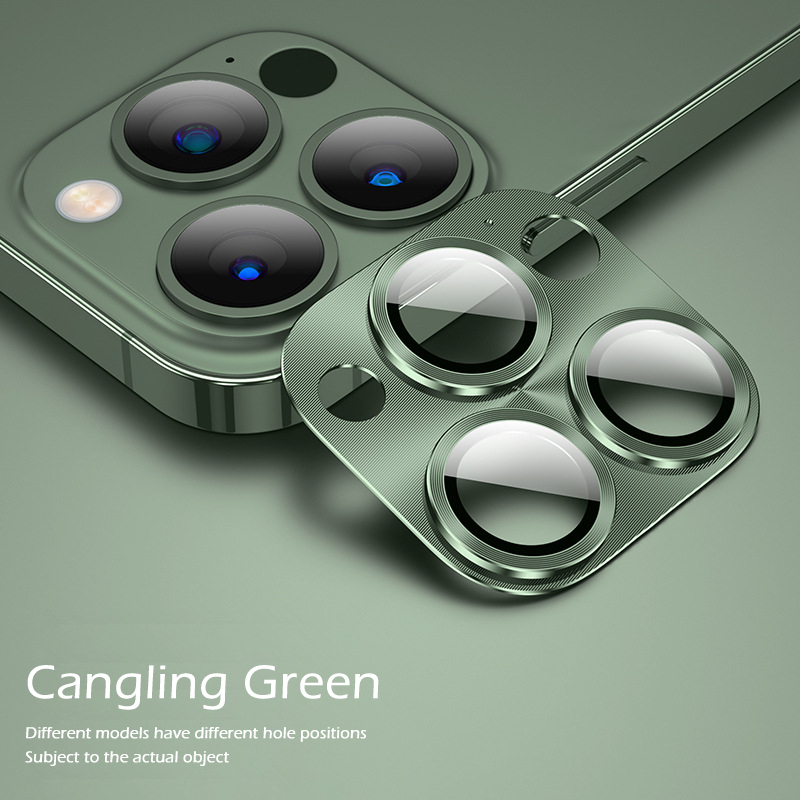 Kingzalin Full Cover Camera Lens Protector on For iPhone 13 14 Pro Max 12 Mini Tempered Glass For iPhone 11 Pro Max Metal Camera Protector