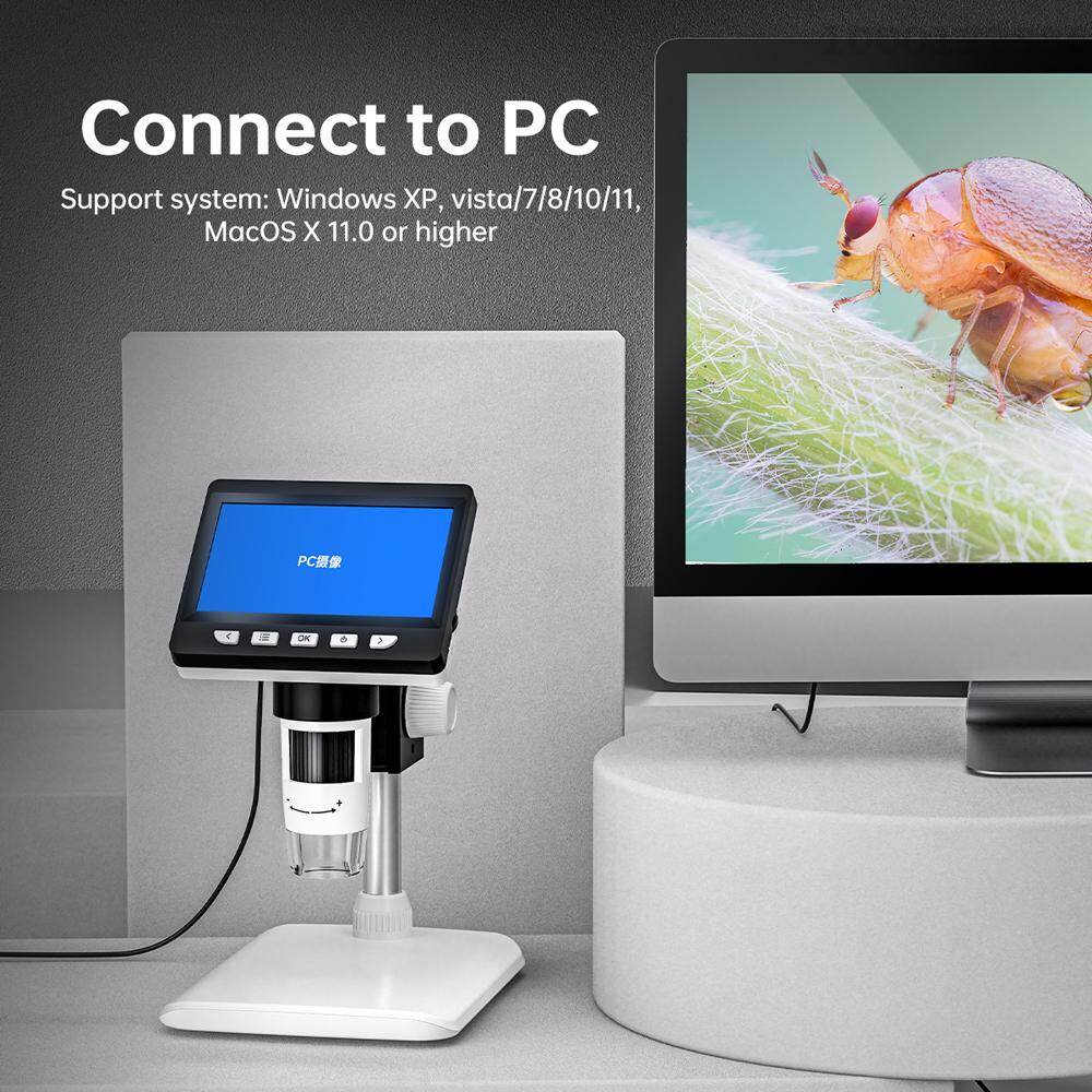 KKmoon Digital Microscope 2MP Pixel 50-1000X Magnification Portable Microscope for Identification Observation Compatible with Wins XP Vista7/8/10/11 MACOS X 11.0 or Higher Computers Operating System