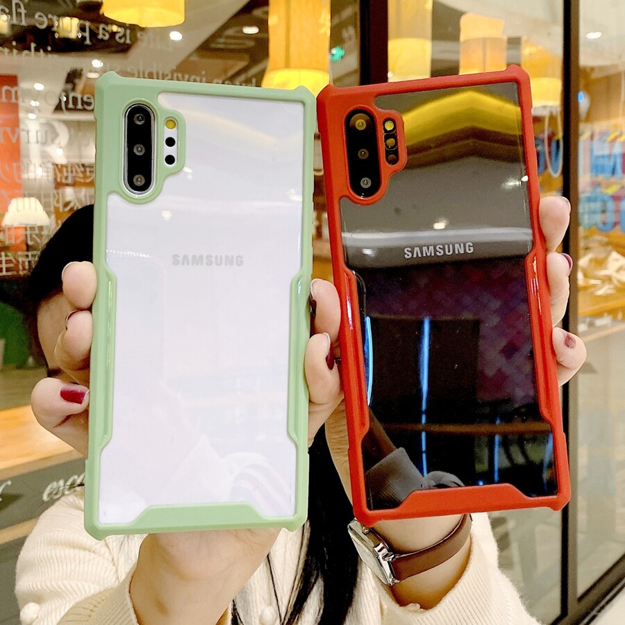 DIMBEPLY Ốp Lưng Cho Điện Thoại Samsung Galaxy Note 8 9 10 Plus 10 + / Note 20 Ultra Ốp Lưng Cứng Trong Suốt Chống Sốc Silicon + PC, Đối Với Samsung S21 Cộng Với/S21 Siêu