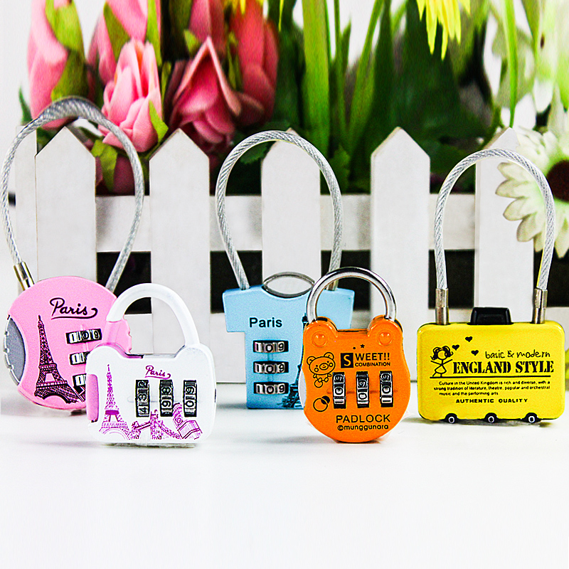 Code Lock Padlock Luggage Lever Gym Mini Wire Rope Luggage Lock Suitcase Luggage Lock