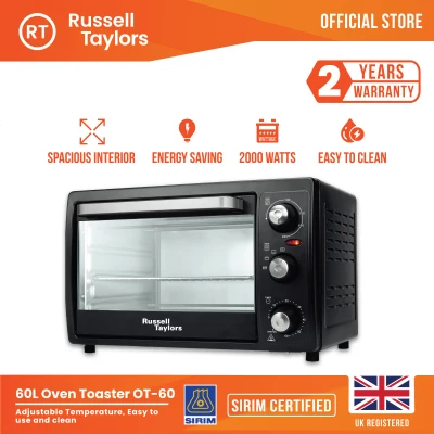 Russell Taylors Large (L) 60L Oven OT-60 (Rotisserie Convection Fan & Interior Lamp)