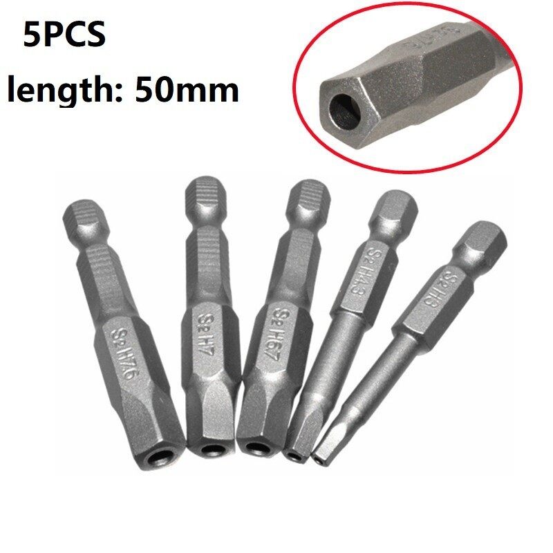 5-Piece Screwdriver Bits 50mm Equipement Pentagonal Quality Set W/Hole