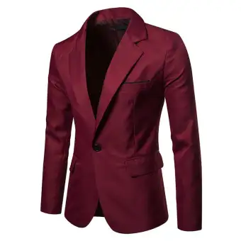 Wedding Suits for Men Blazer Jacket Solid color Slim fit Single,breasted Casual Men Blazers Gray Black Red Blue
