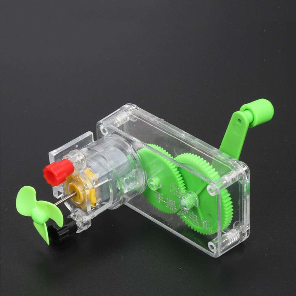 Children DIY Hand Crank DC Generator Model Fan Kit Experiment Kid Education Toy