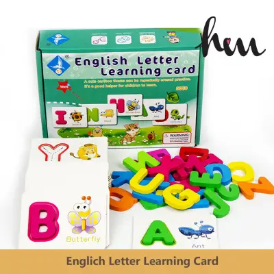 Wooden ABC 26 letter recognition Alphabet A TO Z Letter Card Children Learning Educational Toys baby toys