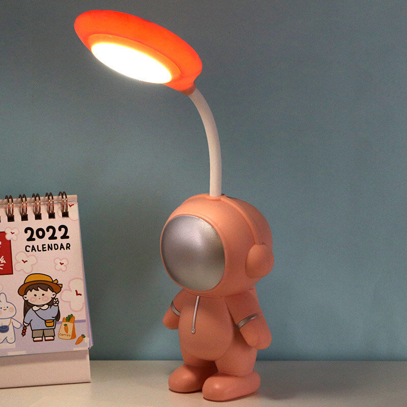 Cartoon astronaut creative night light usb folding charging LED eye protection desk lamp learning light bedside lamp