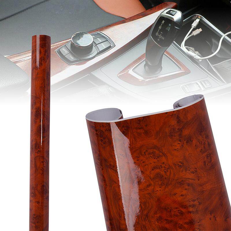 1M High Glossy Wood Grain Car Sticker Car Interior DIY Vinyl Sticker Decal Wrap Film Automobiles Accessories