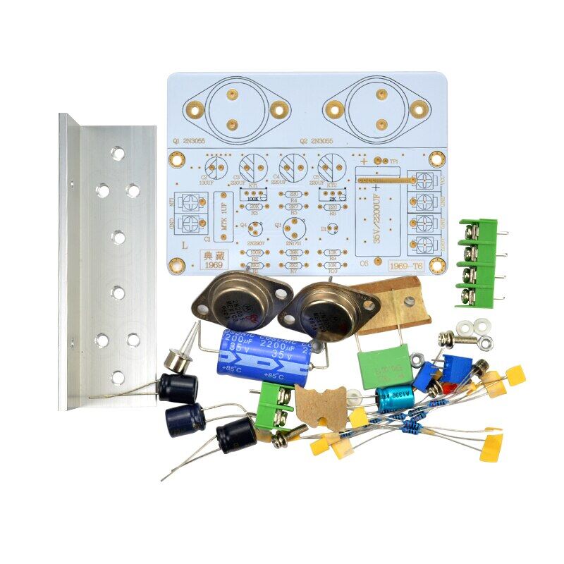 Aiyima 1969 class a power amplifier board 10-15w hifi audio amplificador mot/2n3055 pcb assembled board and diy kits 1pcs