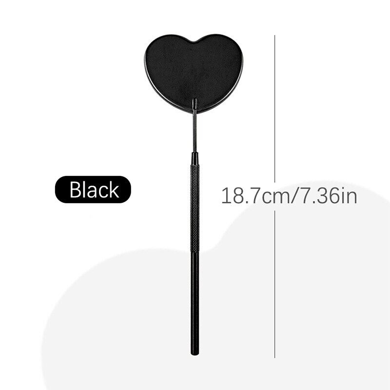 1 Pcs Stainless Steel Eyelash Mirror Heart Shape Multifunctional Magnifying Glass Long Handle Beauty Eyelash Extension Tool