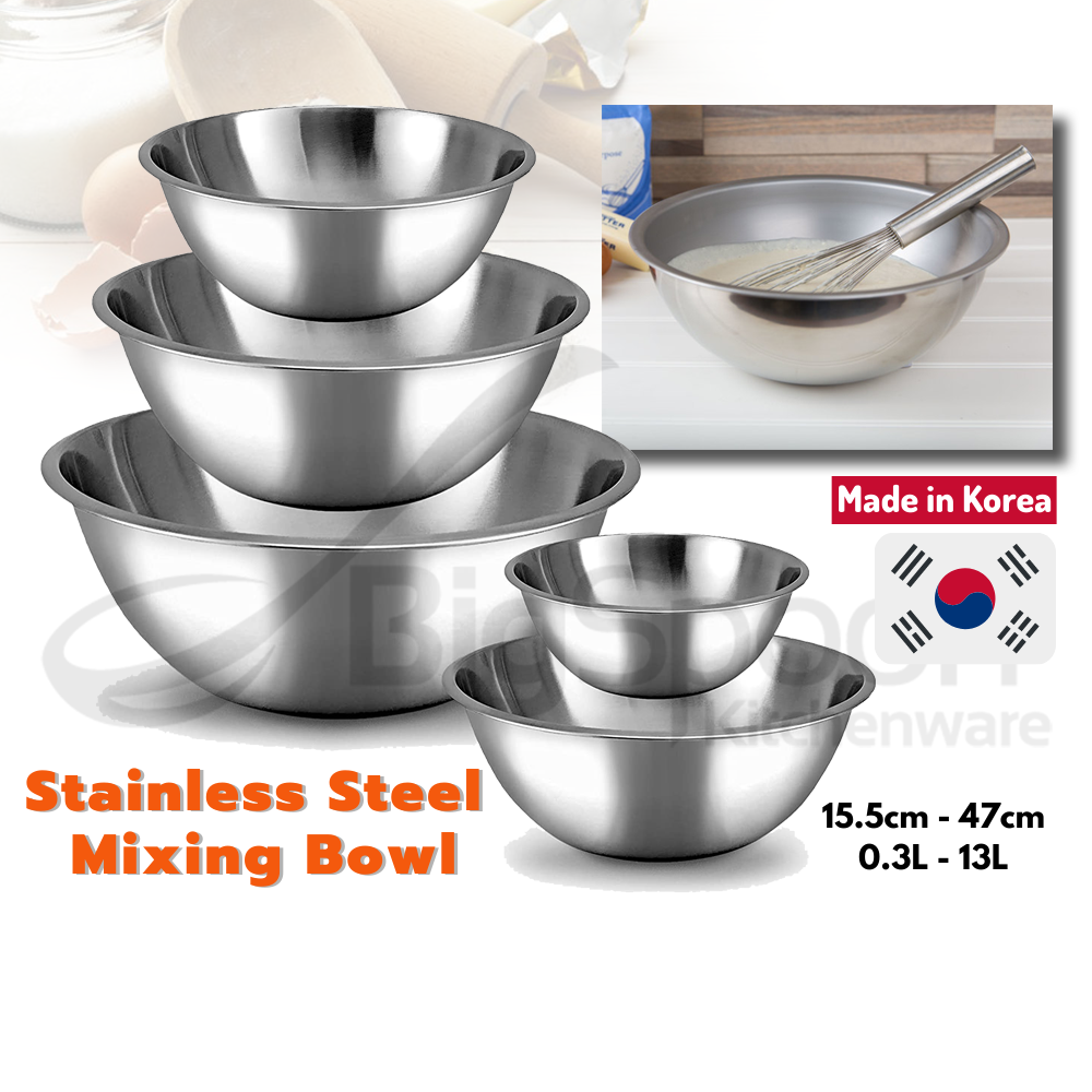 BIGSPOON Korea Stainless Steel Mixing Bowl Metal Bowl 15.5cm47cm 0.3L