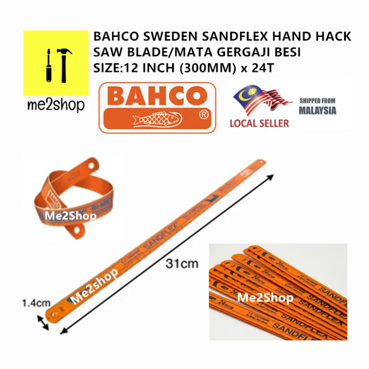 12 Inch X 24t 10 Pcs Bahco Sweden Sandflex Hand Hack Saw Blade Mata Gergaji Besi Lazada