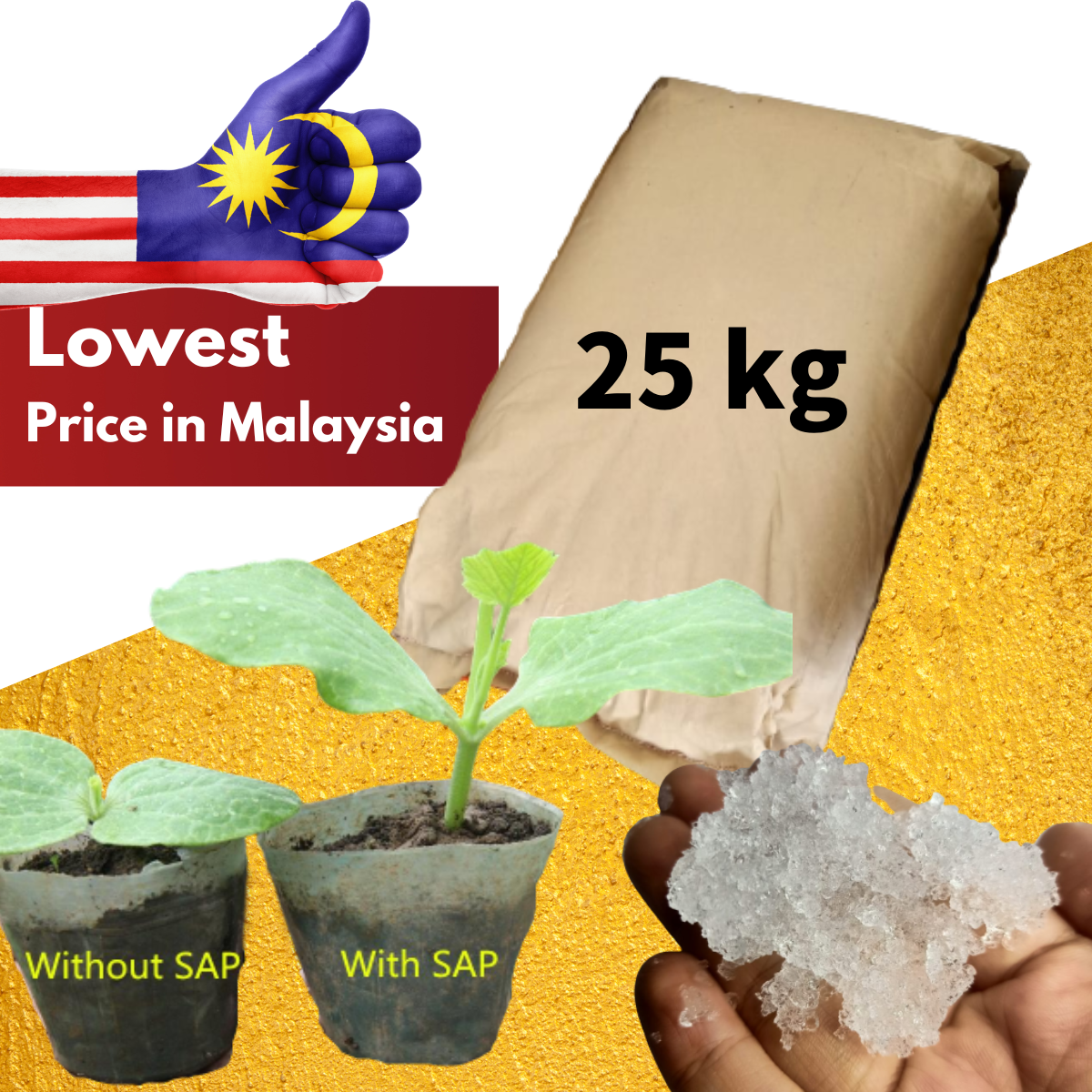 (25 kg) Plant Water Retention Gel Gel Penyimpanan Air Plant Growing