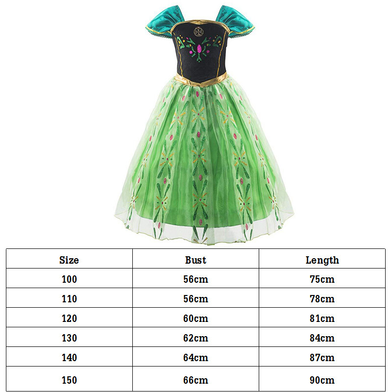 Elsa Frozen Dress Anna Princess Dress Stage Birthday Dress Halloween Cosplay Dress For Girl Snow Queen Princess Costume