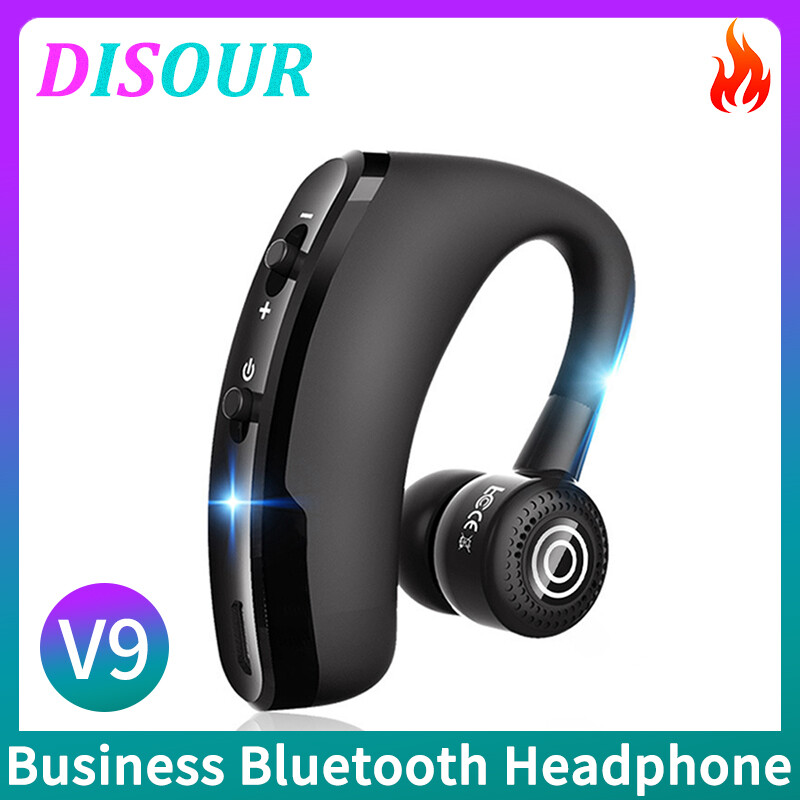 DISOUR Original V10 V9 V8 Business Bluetooth Headphone Ear Hook Sport Long standby Noice Cancelling Wireless Earphones With Mic Handsfree Car Drive Call For iPhone Xiaomi Huawei Smart Phone Headsets