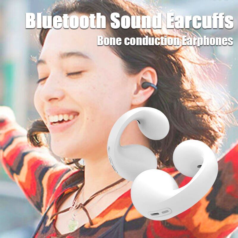 Dẫn truyền âm thanh qua xương Tai nghe bluetooth Bông tai tai không dây Clip Tai nghe âm thanh earcuffs tai nghe thể thao EarBuds móc đeo tai với Mic